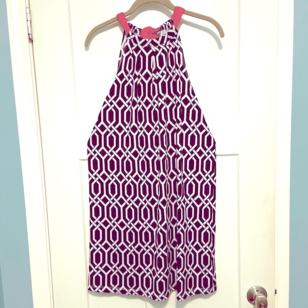 Mudpie red and black swing dress with tie back.